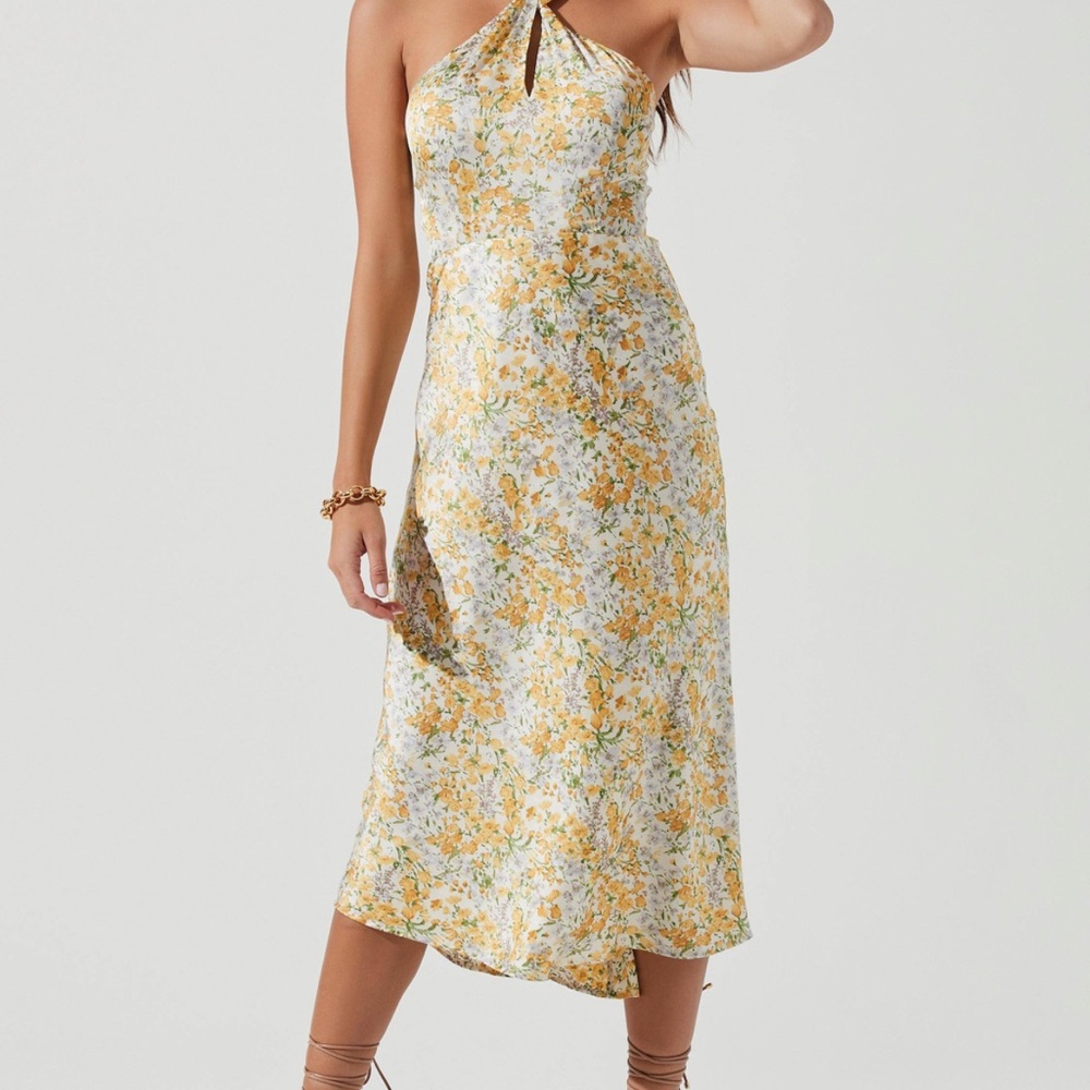 ASTR Sandrine Floral Halter Midi Dress
